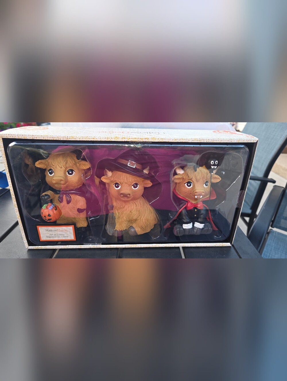 Halloween Highland Cow Figurines-3